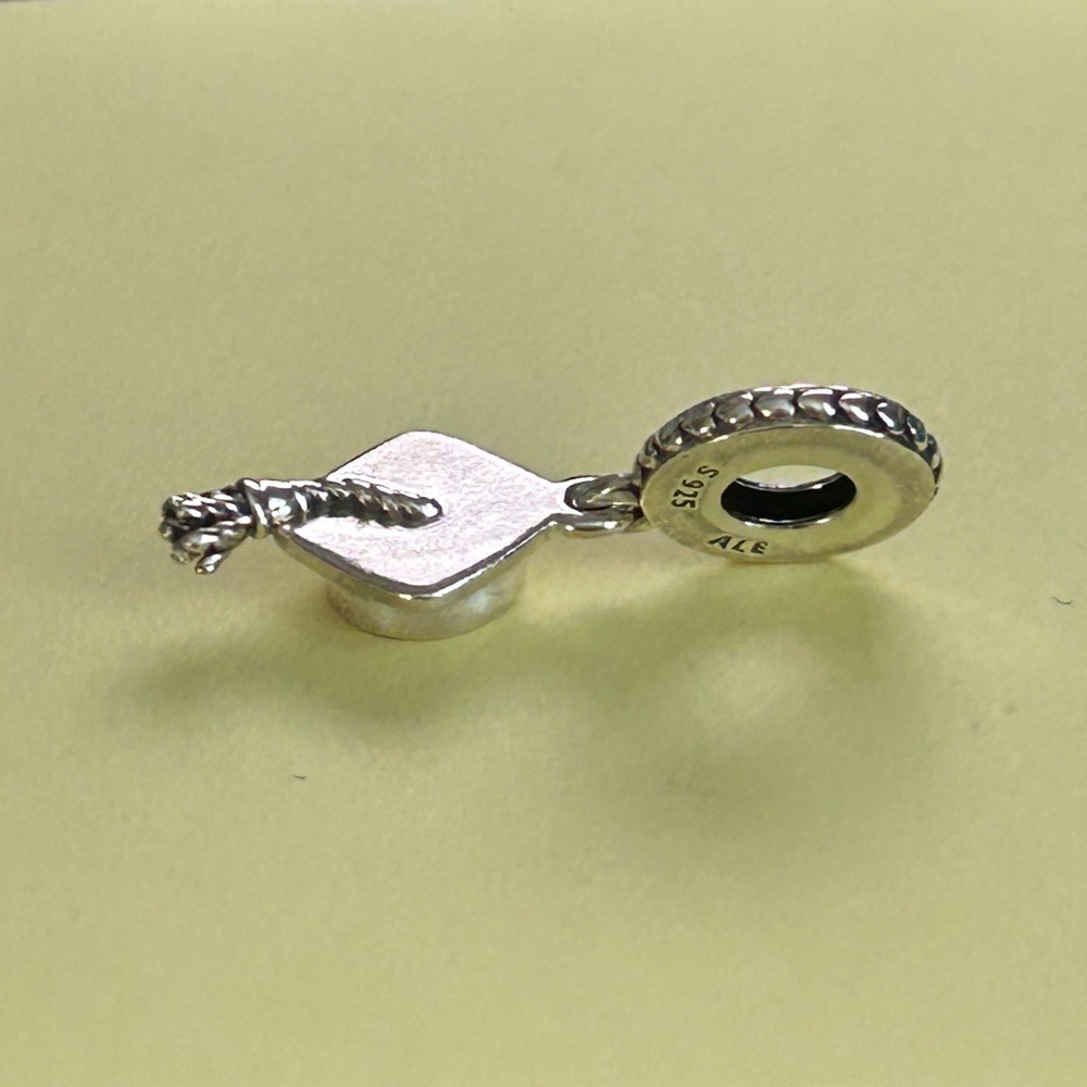 Authentic Pandora Graduation Cap Dangle Charm ALE 925 Silver hard work pays off